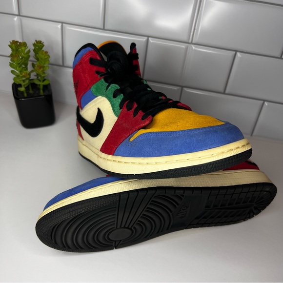 Jordan 1 Mid SE Fearless Blue the Great High Tops - Mens Sz 12 - Picture 4 of 6